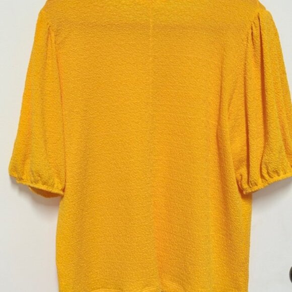 NEW LC LAUREN CONRAD WOMENS PLUS YELLOW GOLD TEXTURED PULLOVER TOP. SZ. XXL - Picture 4 of 4